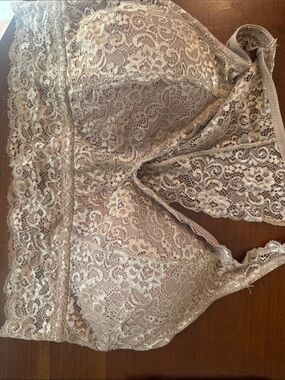 Stretch Lace Bralette in Light Taupe - Soft Support Women's Intimates